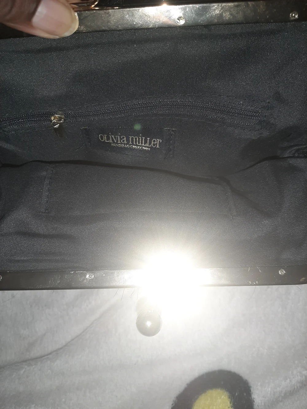 Black Faux Fur Chain Crossbody Bag